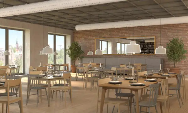 Restoranisaal, mille laes on IBIS kanaliõhujagajad